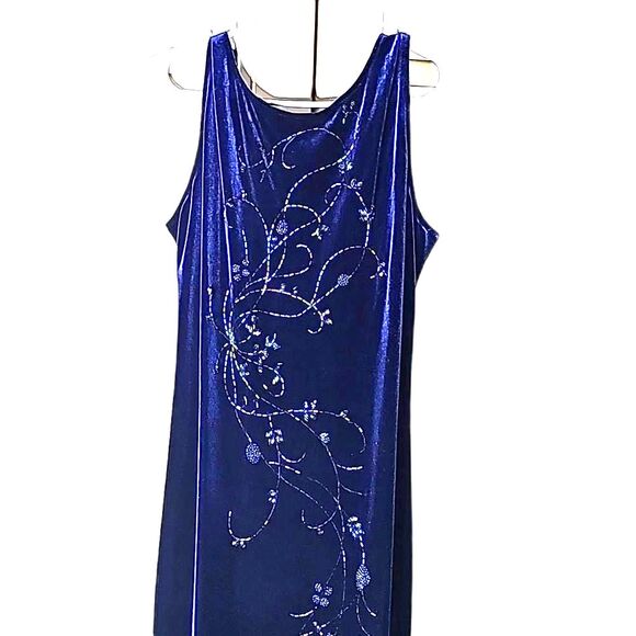 Womens Maxi Dress Velvety Style Whimsigoth Navy Blue Size 14 - Picture 1 of 5